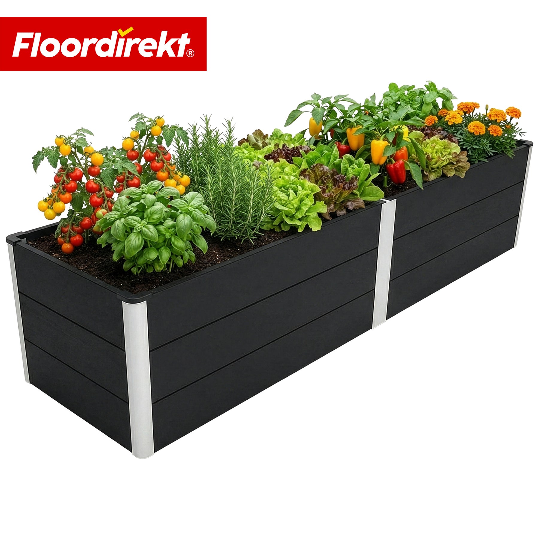 WPC-verhoogde plantenbak | Paros | Antraciet | Weerbestendig & duurzaam | Voor tuin & terras | Verschillende maten