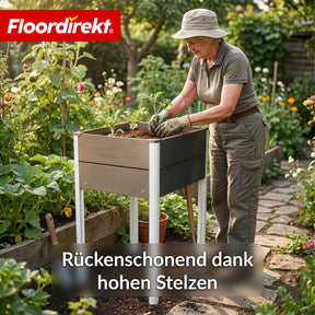 WPC-verhoogde plantenbak | Salina | Antraciet | Plantenbak op poten 60 x 50 x 90 cm | Weerbestendig & onderhoudsvriendelijk