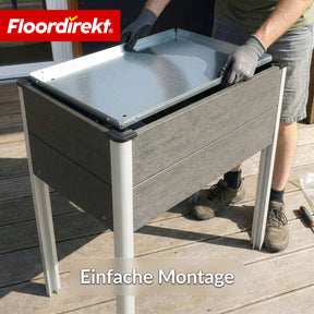 WPC-verhoogde plantenbak | Salina | Antraciet | Plantenbak op poten 60 x 50 x 90 cm | Weerbestendig & onderhoudsvriendelijk