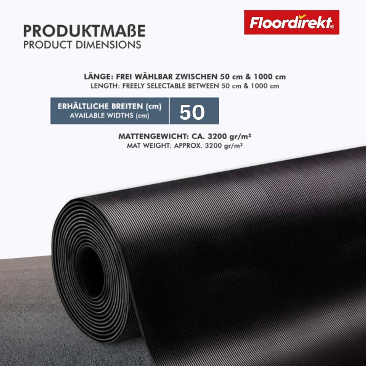Kabelbeschermingsmat van rubber | Fijn geribbeld | Antislip, 3 mm dik | Ideale kabelbrug voor evenementen
