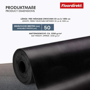 Kabelbeschermingsmat van rubber | Fijn geribbeld | Antislip, 3 mm dik | Ideale kabelbrug voor evenementen