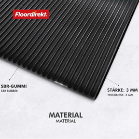 Kabelbeschermingsmat van rubber | Fijn geribbeld | Antislip, 3 mm dik | Ideale kabelbrug voor evenementen