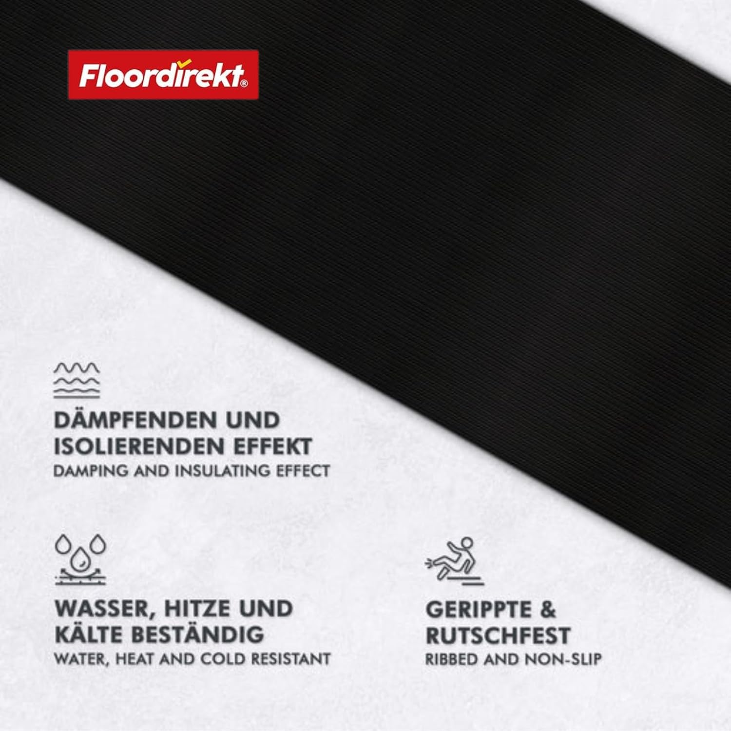Kabelbeschermingsmat van rubber | Fijn geribbeld | Antislip, 3 mm dik | Ideale kabelbrug voor evenementen