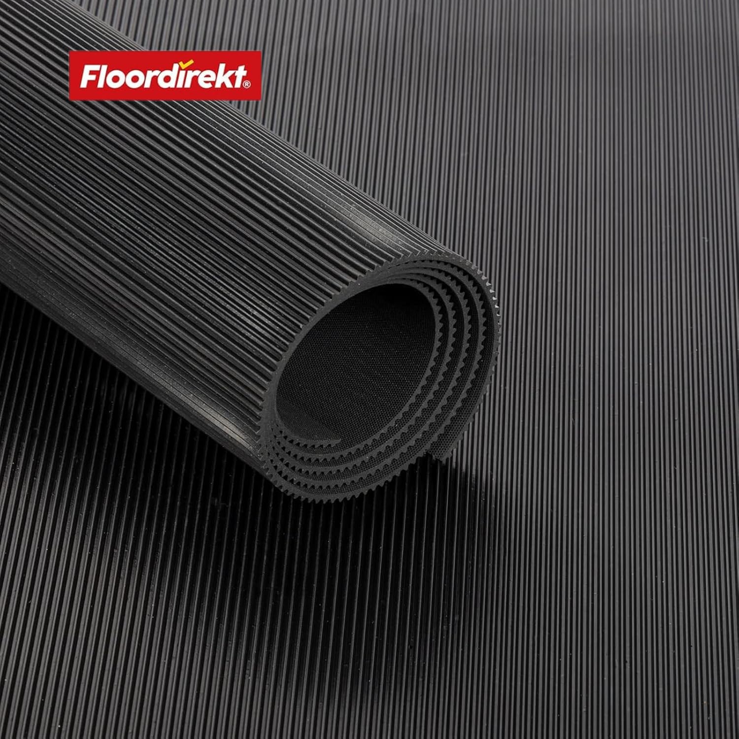 Kabelbeschermingsmat van rubber | Fijn geribbeld | Antislip, 3 mm dik | Ideale kabelbrug voor evenementen