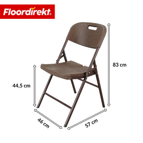 Opvouwstoel 2-delige set | Niigata | Bruine inklapbare tuinstoel in rotanlook