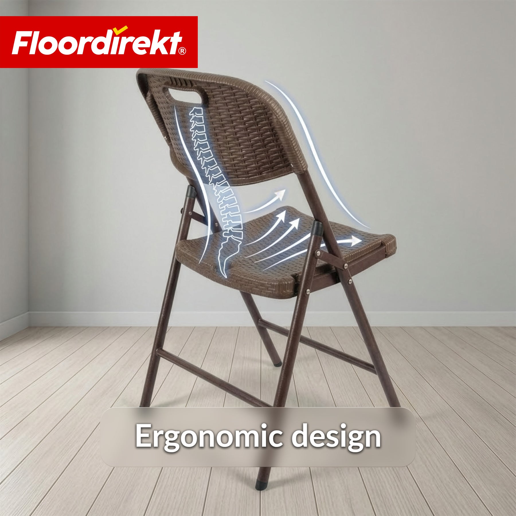 Opvouwstoel 2-delige set | Niigata | Bruine inklapbare tuinstoel in rotanlook