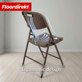 Opvouwstoel 2-delige set | Niigata | Bruine inklapbare tuinstoel in rotanlook