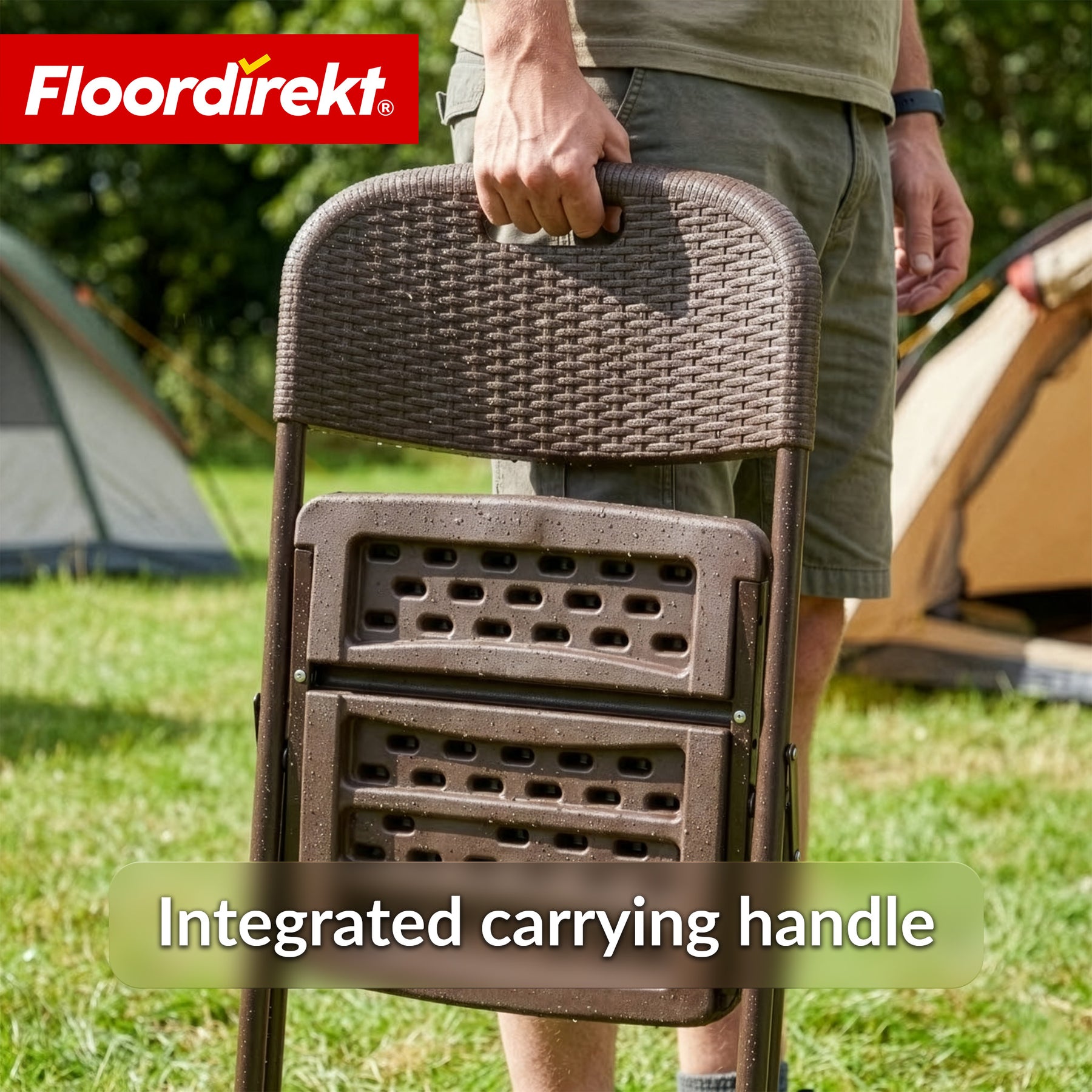 Opvouwstoel 2-delige set | Niigata | Bruine inklapbare tuinstoel in rotanlook