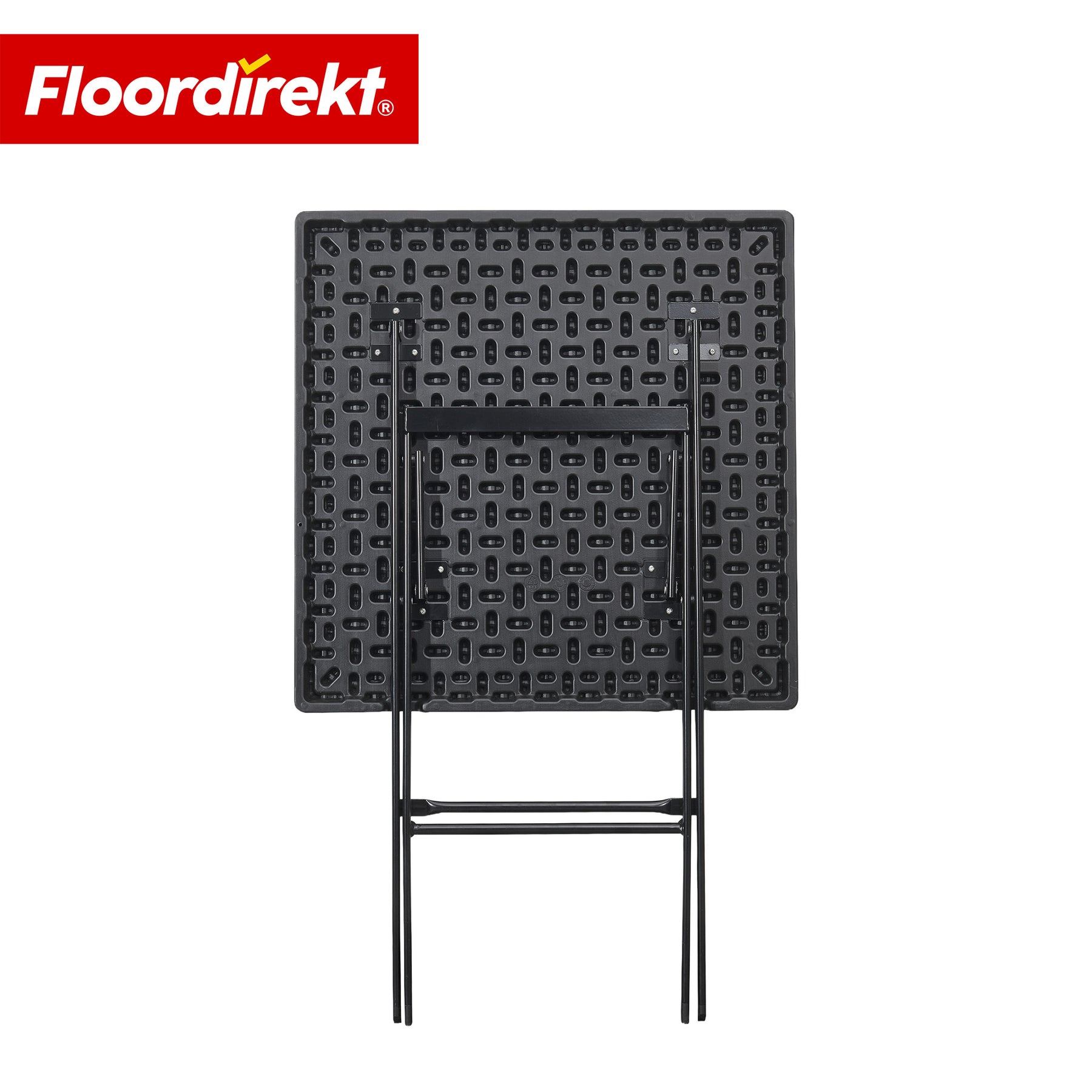 Klaptafel | Kobe | Zwarte inklapbare tuintafel in rotanlook | 60 × 60 cm