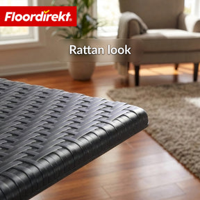 Klaptafel | Kobe | Zwarte inklapbare tuintafel in rotanlook | 60 × 60 cm