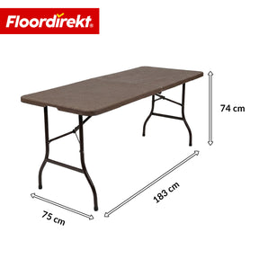 Tuintafel | Miyako | Weerbestendige klaptafel 183×75 cm | Opvouwbaar met draaggreep voor tuin, terras & evenementen