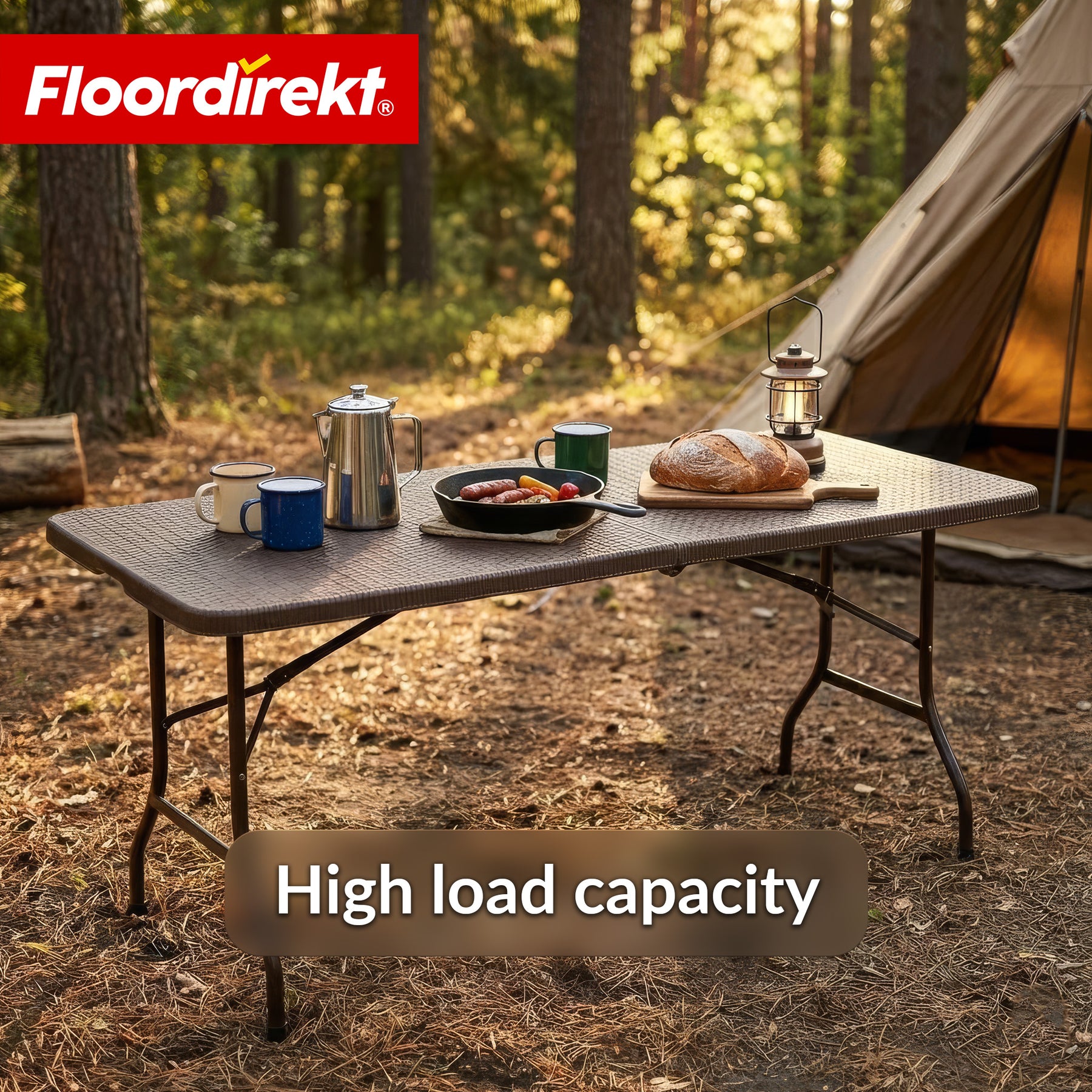 Tuintafel | Miyako | Weerbestendige klaptafel 183×75 cm | Opvouwbaar met draaggreep voor tuin, terras & evenementen