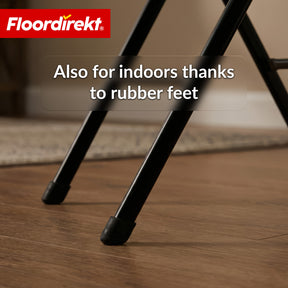 Opvouwtafel | Toyama | Ronde inklapbare tuintafel in rotanlook, zwart | Ø 60 cm