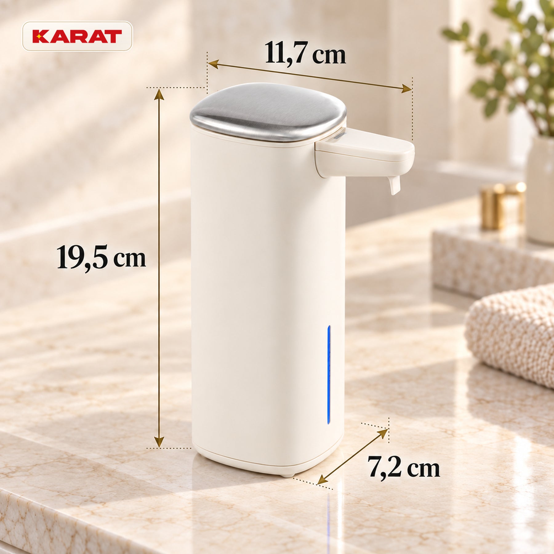 Automatische schuimzeepdispenser | Liora | Contactloze zeepdispenser met sensor, USB-C-accu & RVS | 250 ml