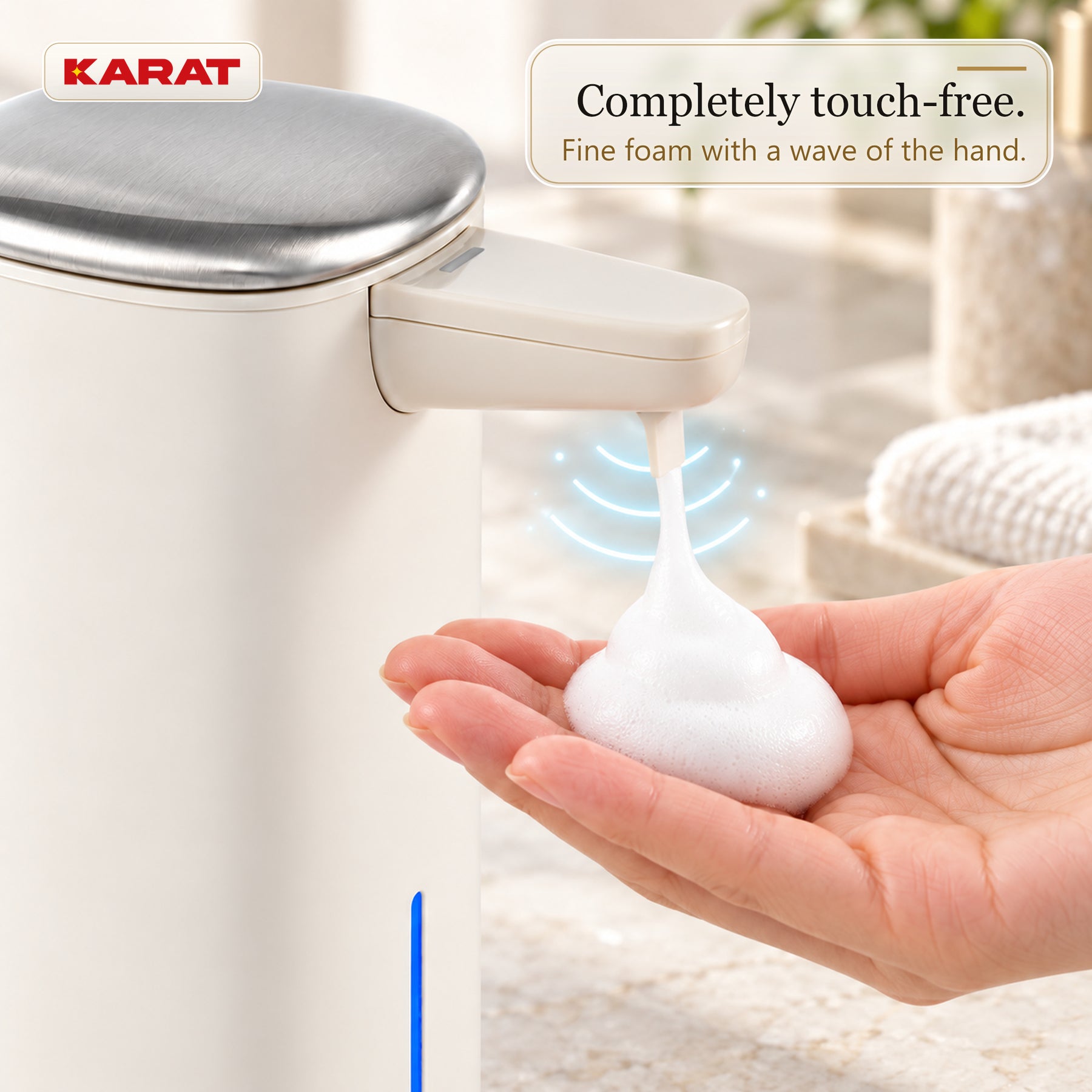 Automatische schuimzeepdispenser | Liora | Contactloze zeepdispenser met sensor, USB-C-accu & RVS | 250 ml