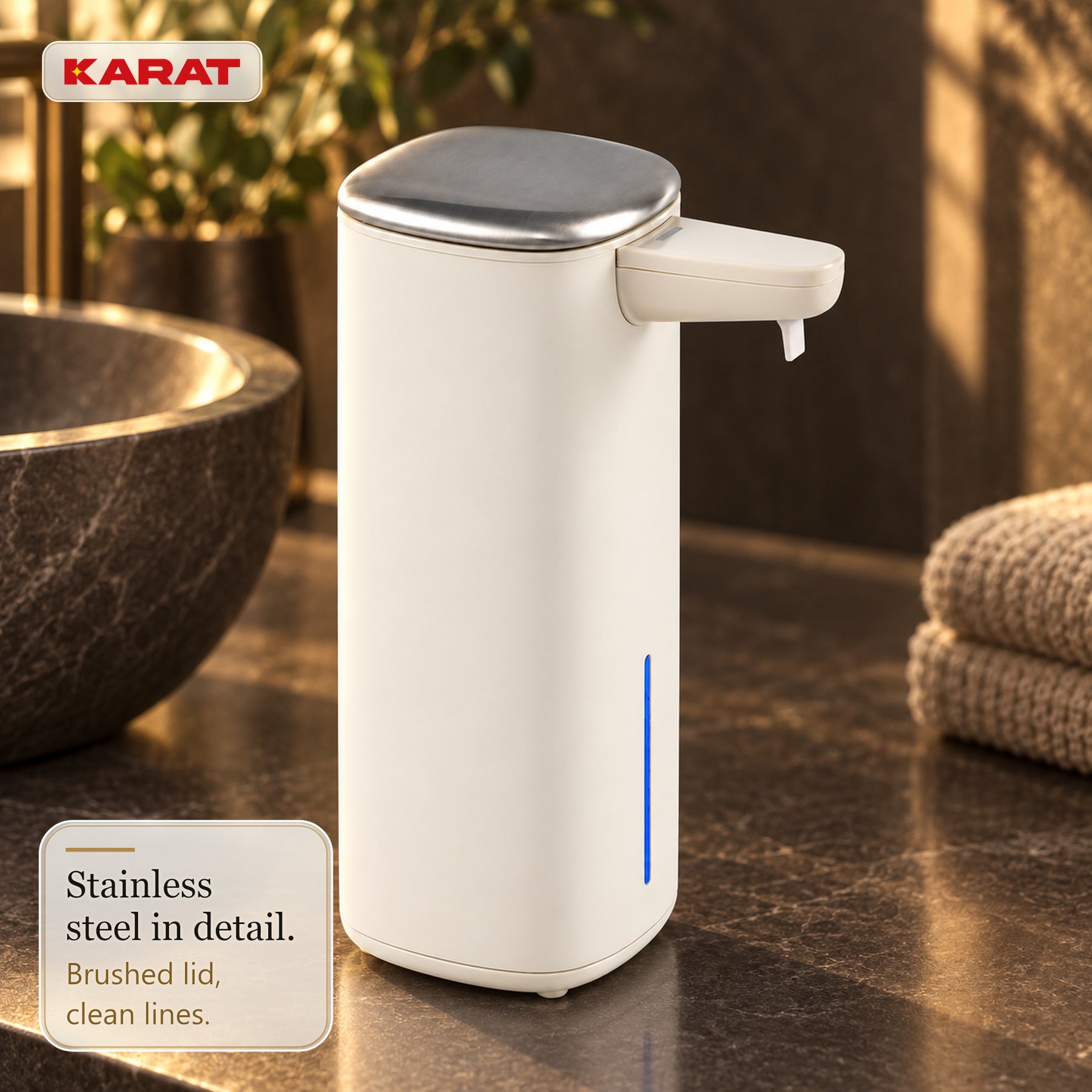 Automatische schuimzeepdispenser | Liora | Contactloze zeepdispenser met sensor, USB-C-accu & RVS | 250 ml