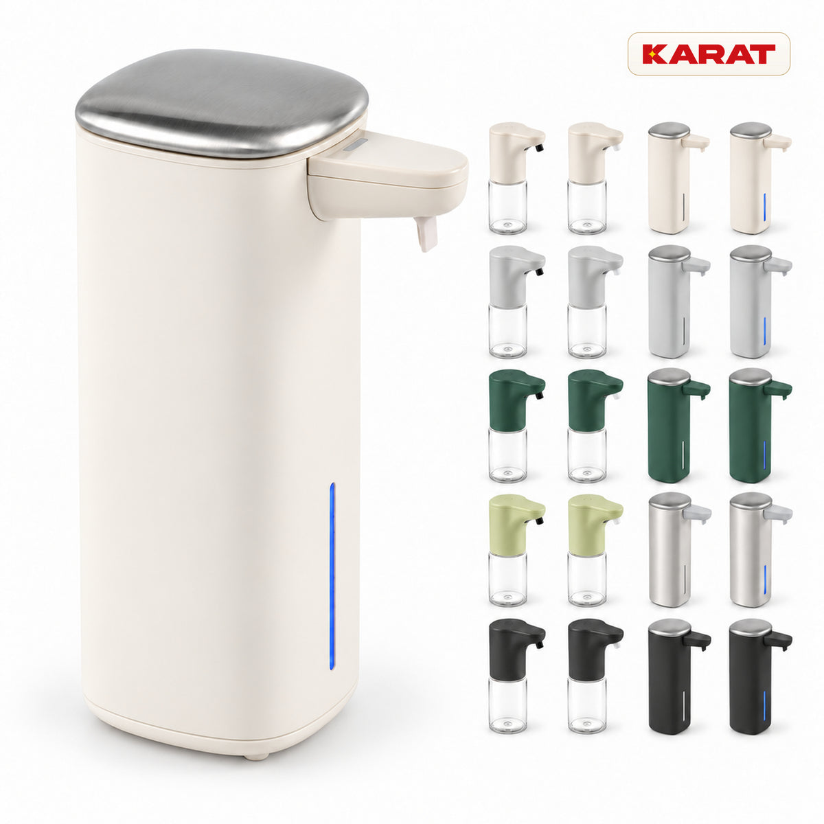 Automatische schuimzeepdispenser | Liora | Contactloze zeepdispenser met sensor, USB-C-accu & RVS | 250 ml