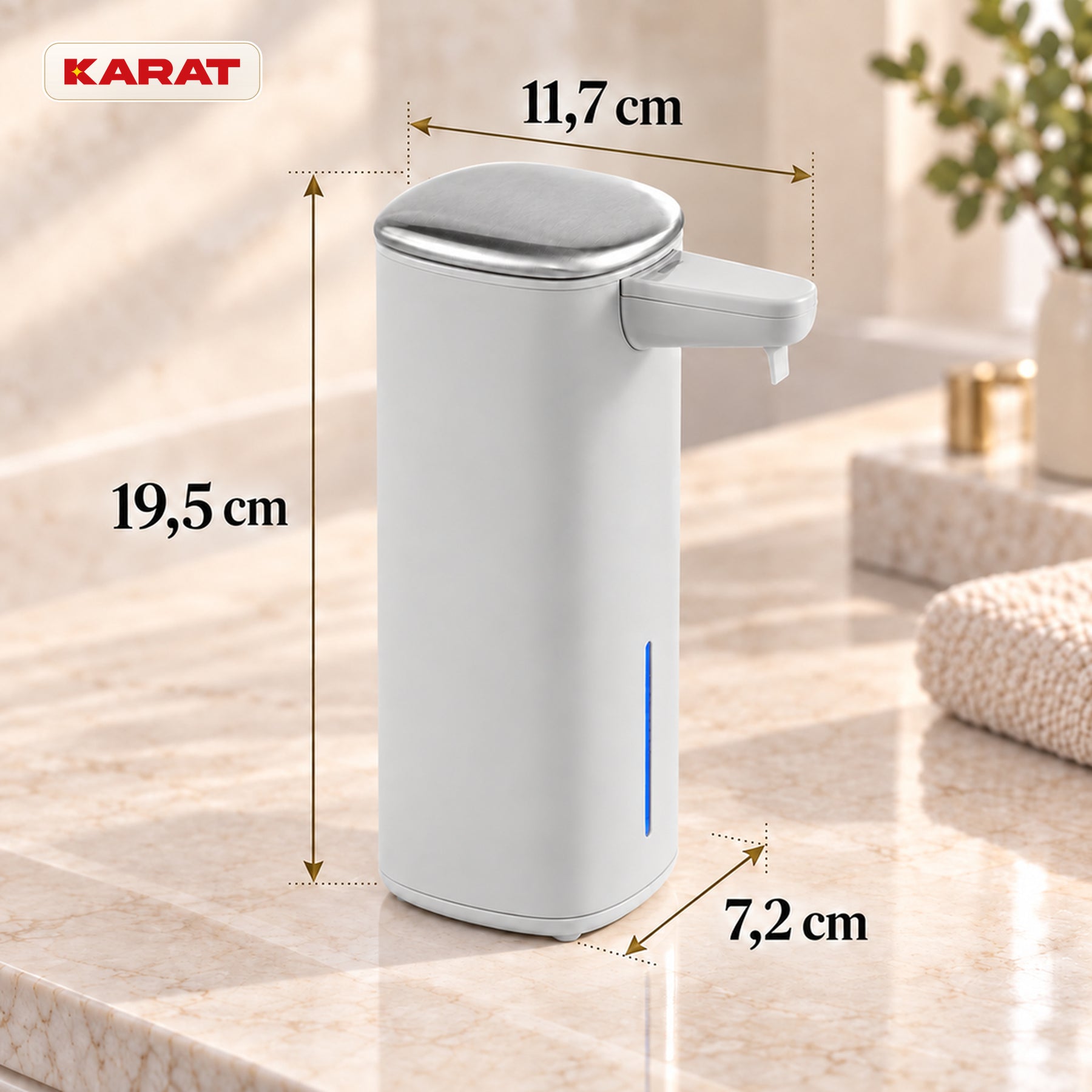 Automatische schuimzeepdispenser | Liora | Contactloze zeepdispenser met sensor, USB-C-accu & RVS | 250 ml