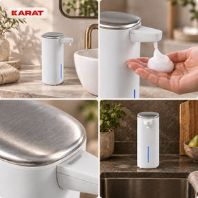 Automatische schuimzeepdispenser | Liora | Contactloze zeepdispenser met sensor, USB-C-accu & RVS | 250 ml