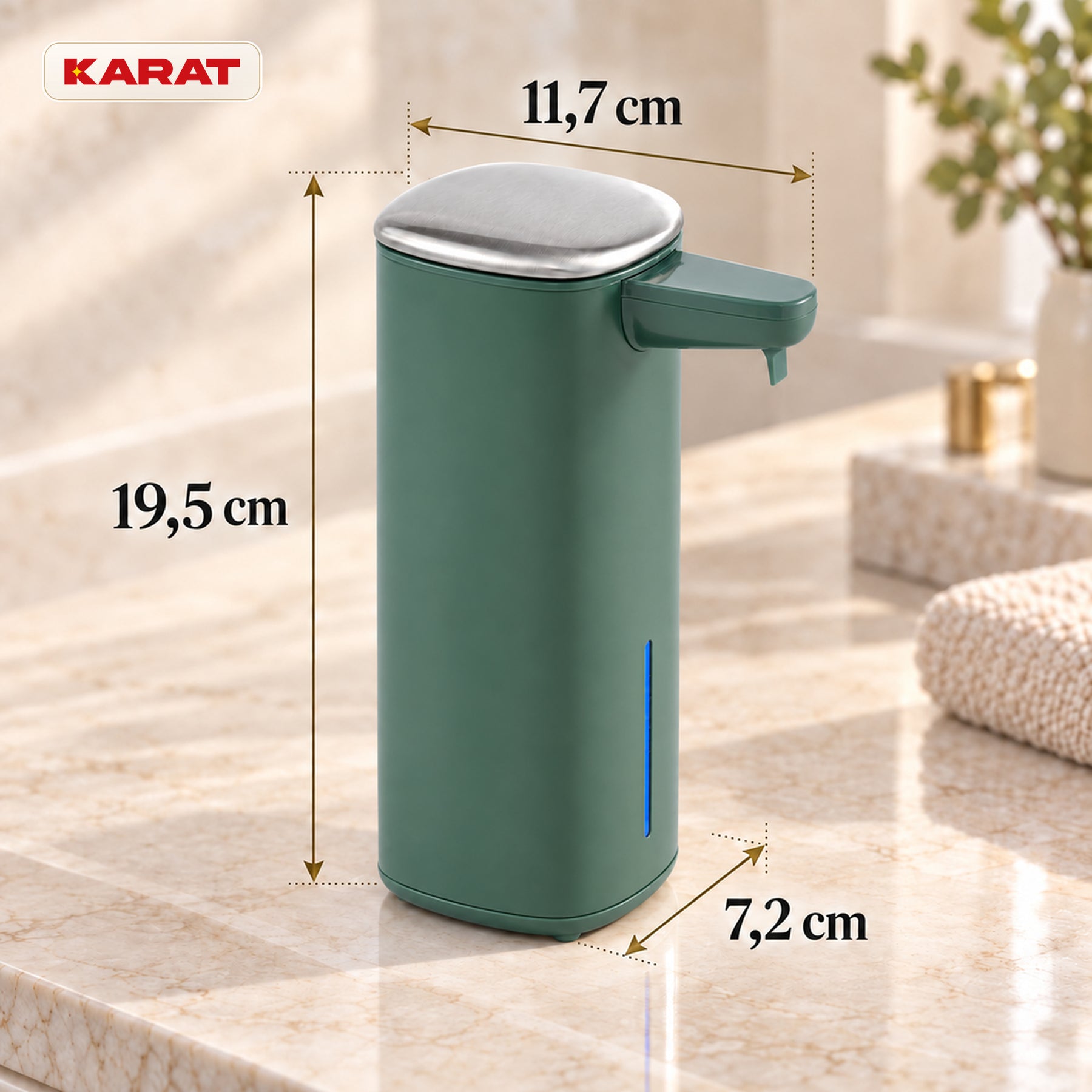 Automatische schuimzeepdispenser | Liora | Contactloze zeepdispenser met sensor, USB-C-accu & RVS | 250 ml