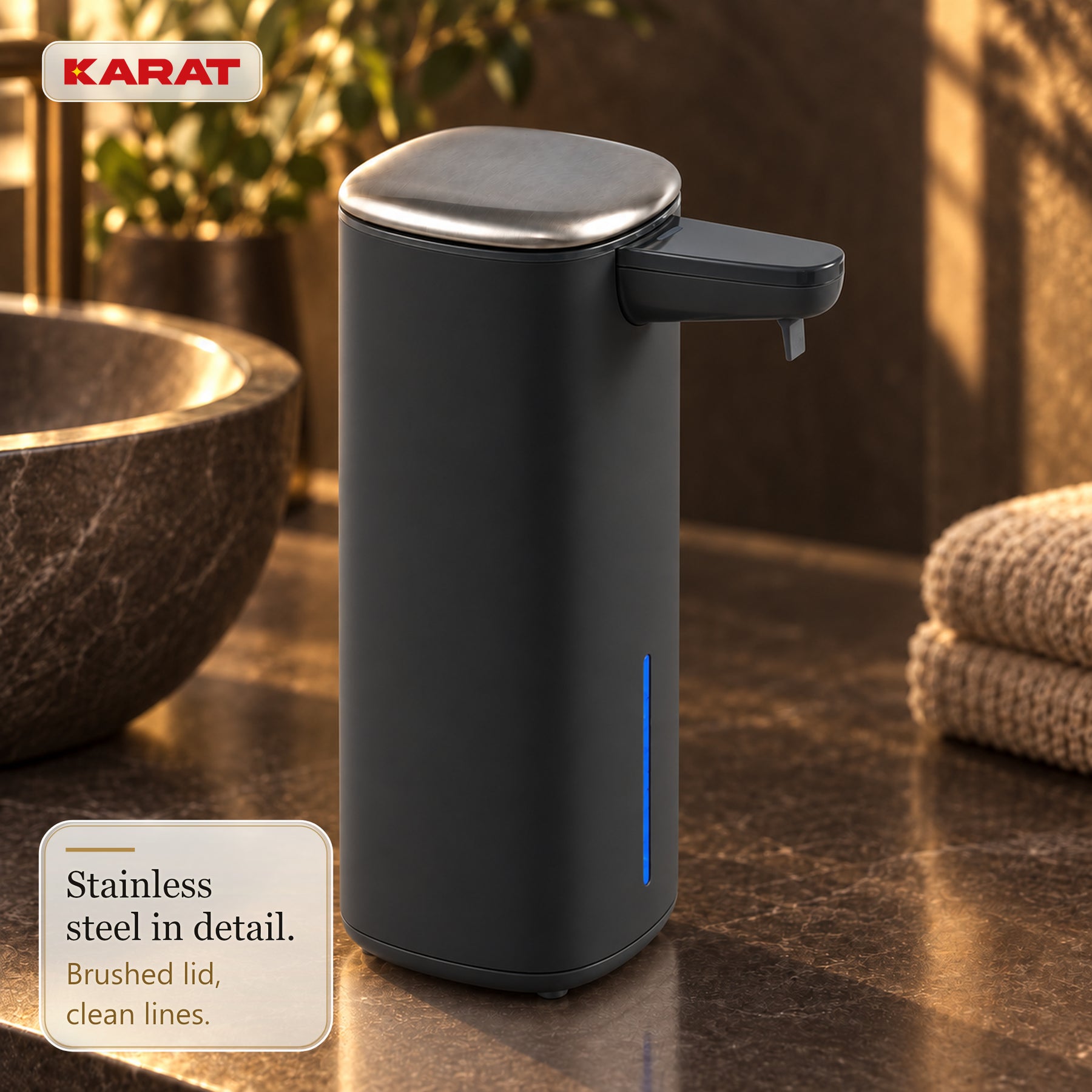 Automatische schuimzeepdispenser | Liora | Contactloze zeepdispenser met sensor, USB-C-accu & RVS | 250 ml