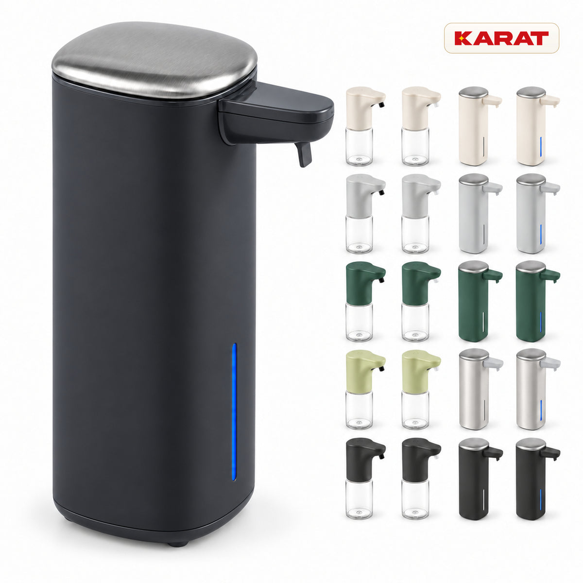 Automatische schuimzeepdispenser | Liora | Contactloze zeepdispenser met sensor, USB-C-accu & RVS | 250 ml