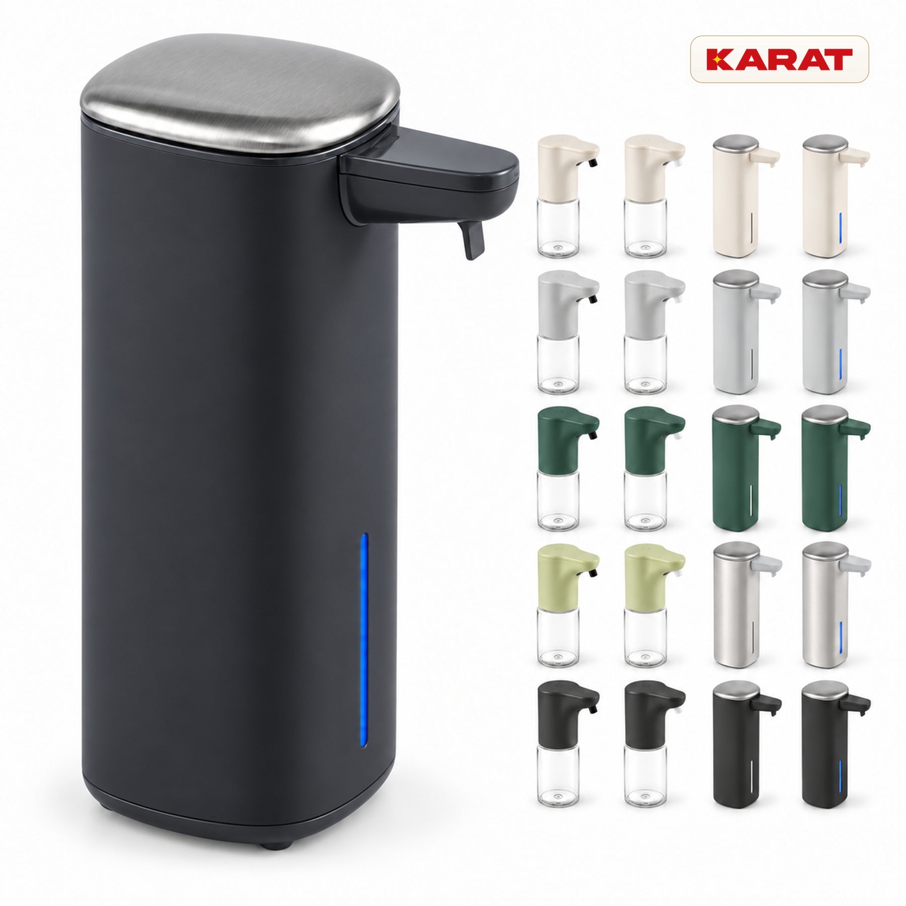 Automatische schuimzeepdispenser | Liora | Contactloze zeepdispenser met sensor, USB-C-accu & RVS | 250 ml