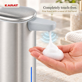 Automatische schuimzeepdispenser | Liora | Contactloze zeepdispenser met sensor, USB-C-accu & RVS | 250 ml