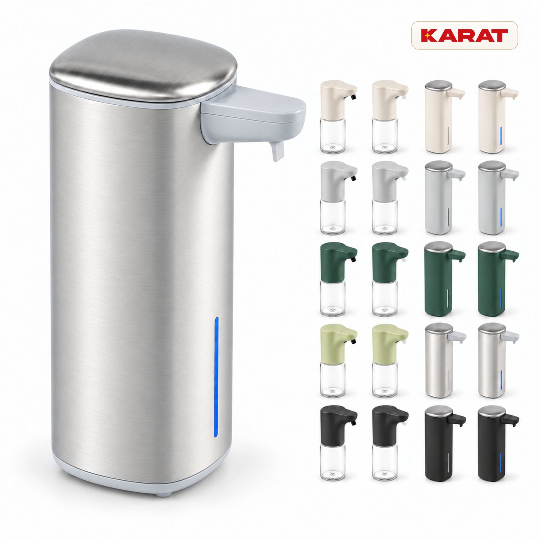 Automatische schuimzeepdispenser | Liora | Contactloze zeepdispenser met sensor, USB-C-accu & RVS | 250 ml