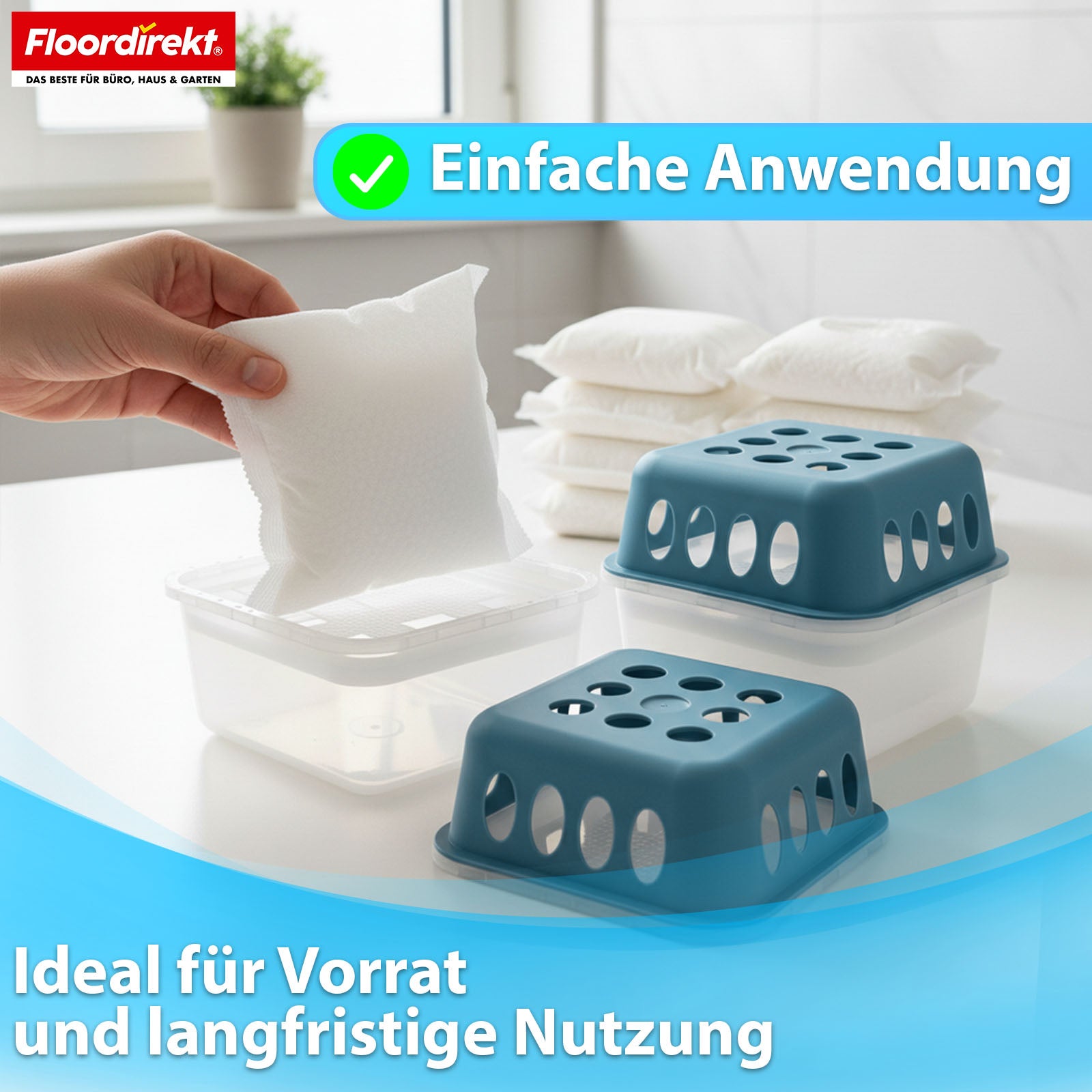 Luchtontvochtiger navulpakket set van 12 | Habo | Navulzakjes voor luchtontvochtigers voor kelder, badkamer, woonruimtes