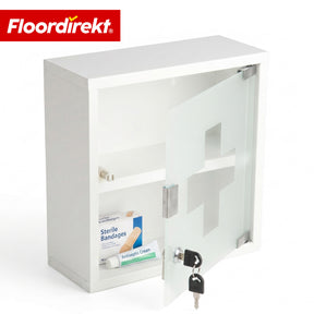 Medicijnkast | Allen | Afsluitbare medicijnkast van roestvrij staal of wit gepoedercoat | Medicijnkast met glazen deur