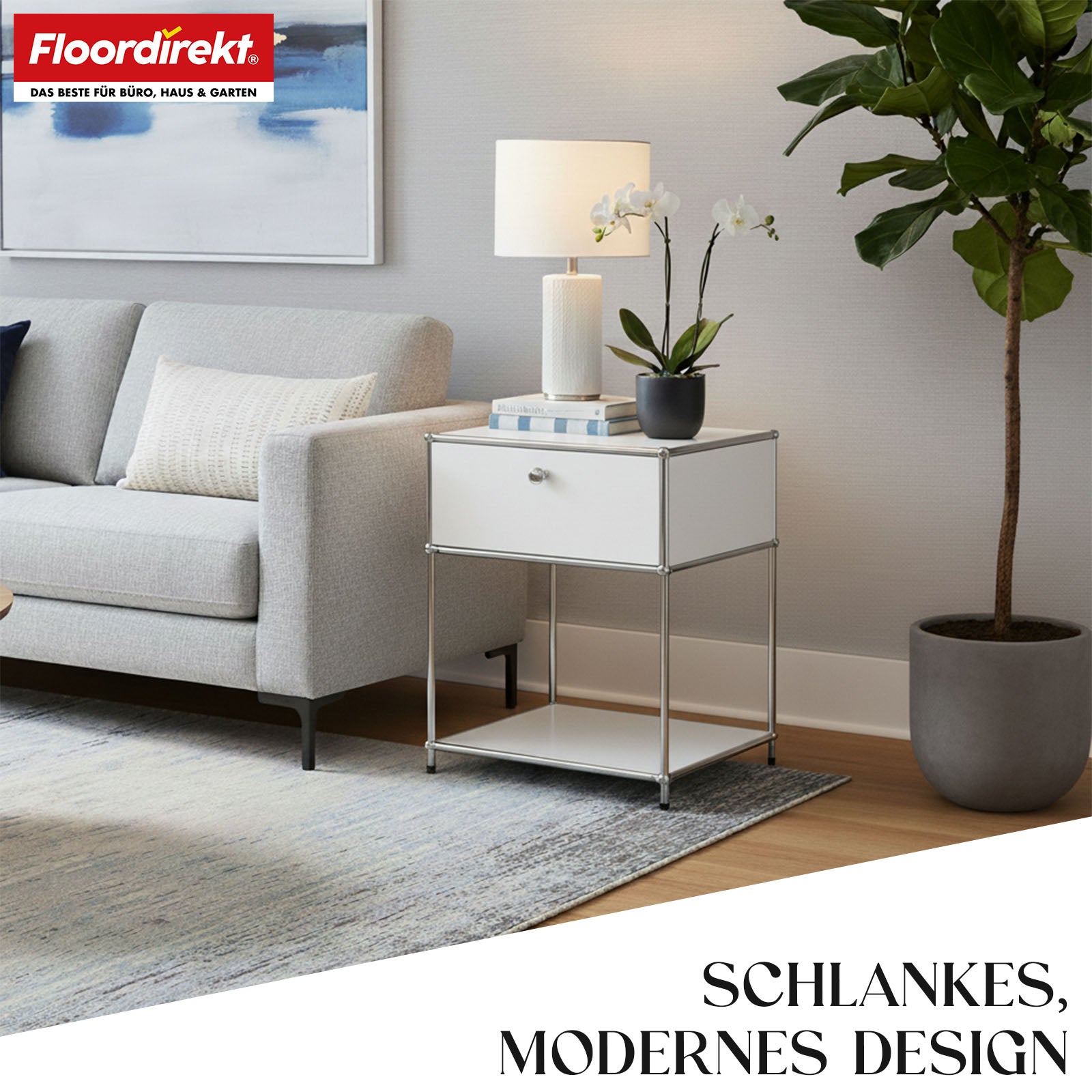 Metalen rek | Concept Epure MK-139 | Bijzet- en opbergrek met lade en legplanken | Verkrijgbaar in verschillende kleuren