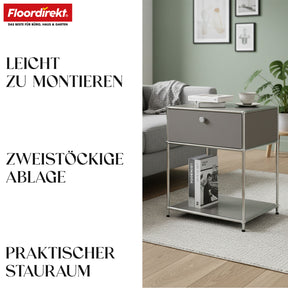 Metalen rek | Concept Epure MK-139 | Bijzet- en opbergrek met lade en legplanken | Verkrijgbaar in verschillende kleuren