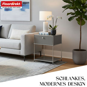 Metalen rek | Concept Epure MK-139 | Bijzet- en opbergrek met lade en legplanken | Verkrijgbaar in verschillende kleuren