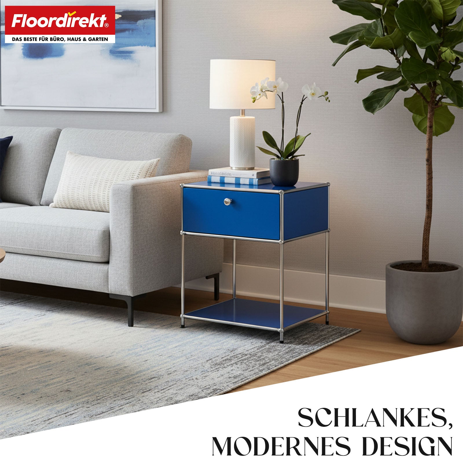 Metalen rek | Concept Epure MK-139 | Bijzet- en opbergrek met lade en legplanken | Verkrijgbaar in verschillende kleuren