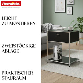 Metalen rek | Concept Epure MK-139 | Bijzet- en opbergrek met lade en legplanken | Verkrijgbaar in verschillende kleuren