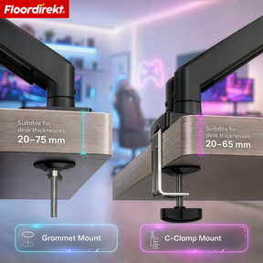 T1_Zwart - Dubbele arm voor 2 monitoren