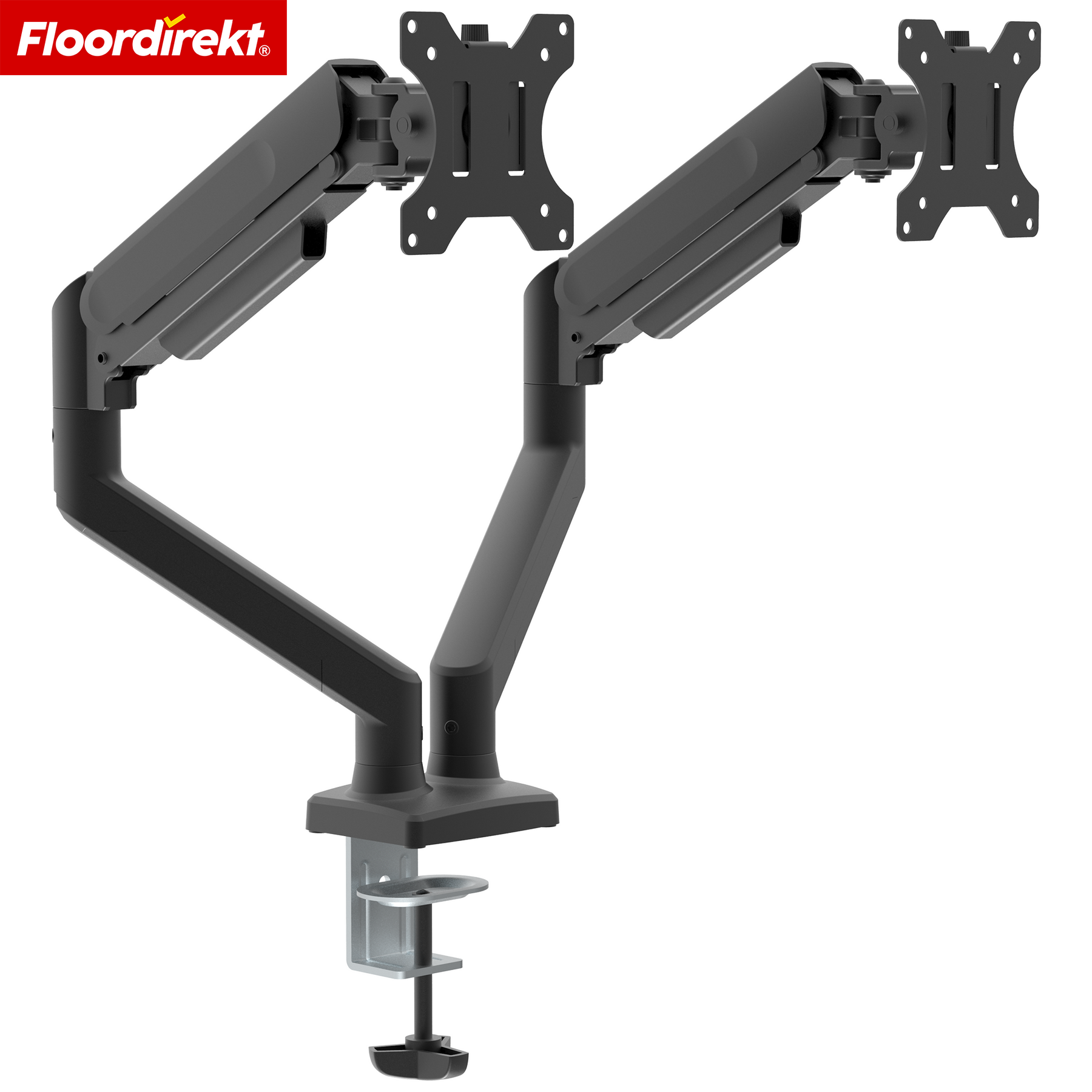 F1_Zwart - Dubbele arm voor 2 monitoren