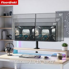 Monitorarm | Flexibel verstelbare monitorhouder met tafelklem voor 1 of 2 monitoren