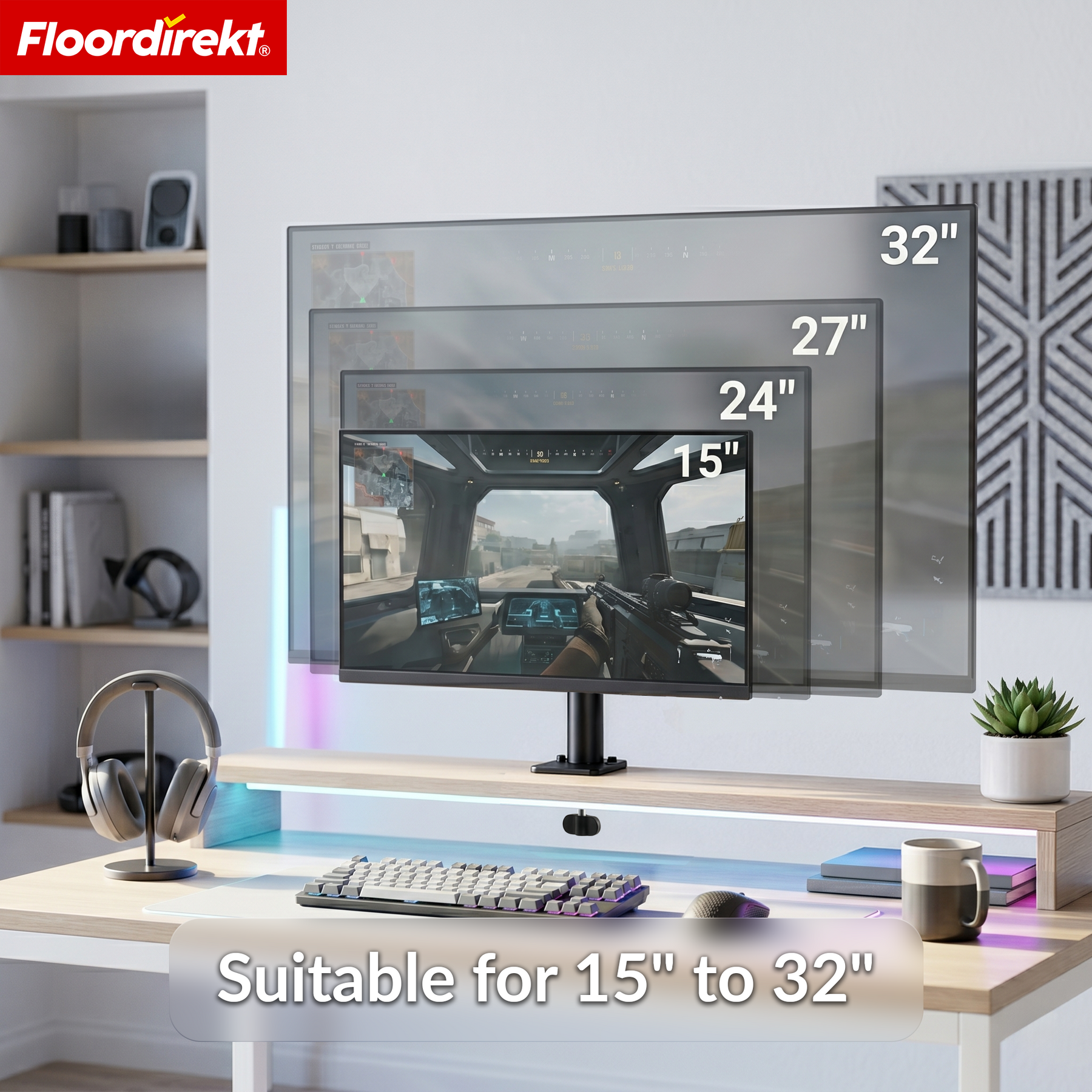 Monitorarm | Flexibel verstelbare monitorhouder met tafelklem voor 1 of 2 monitoren