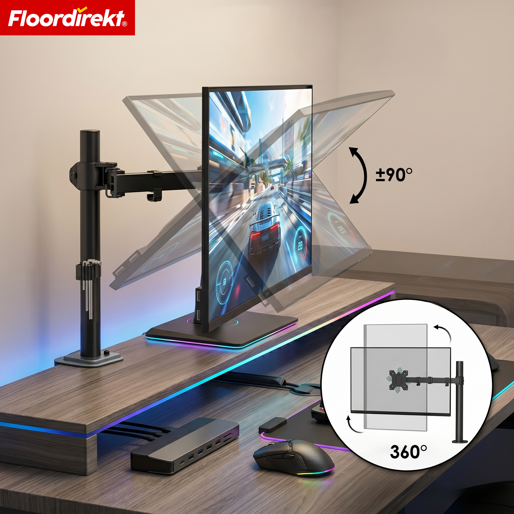 Monitorarm | Flexibel verstelbare monitorhouder met tafelklem voor 1 of 2 monitoren