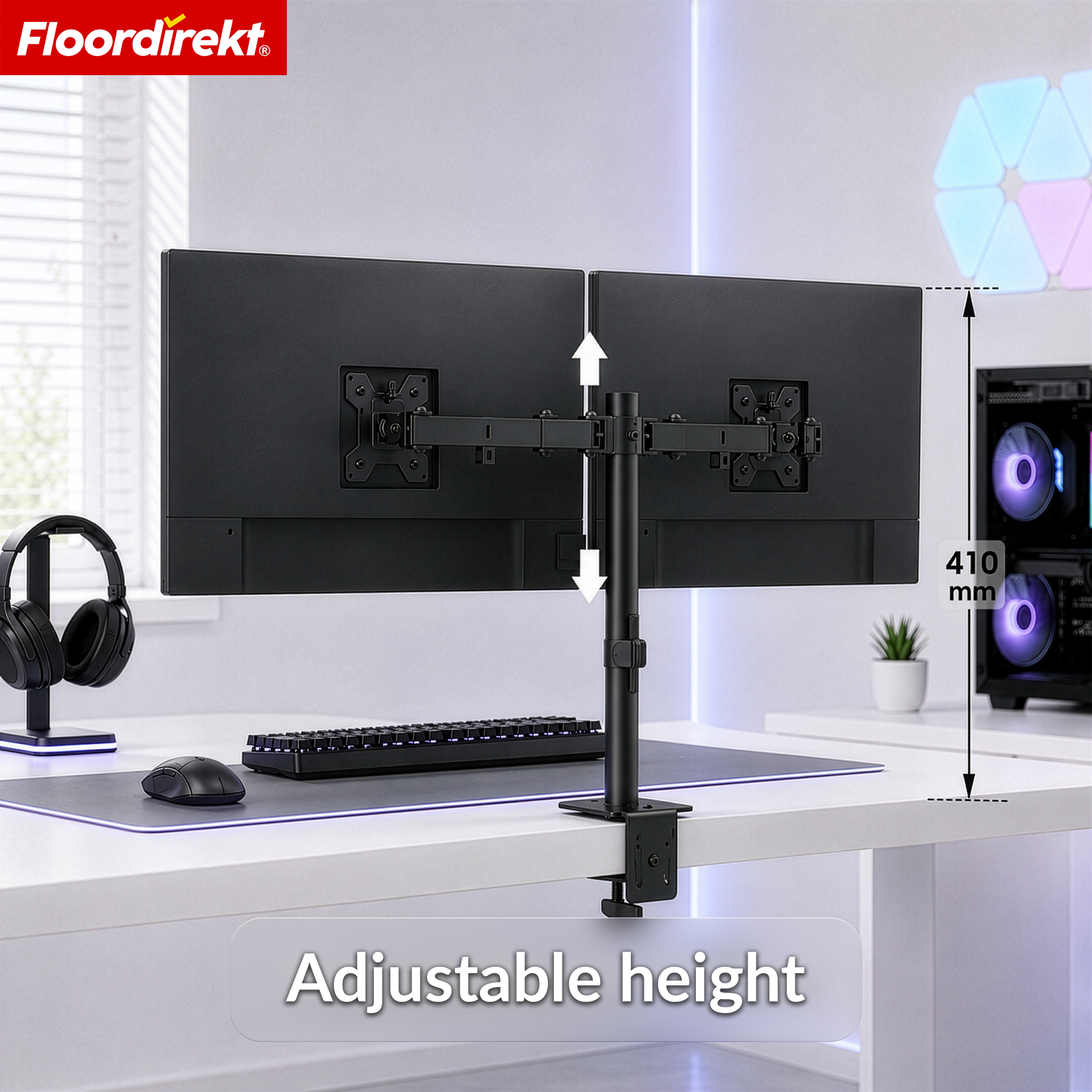 Monitorarm | Flexibel verstelbare monitorhouder met tafelklem voor 1 of 2 monitoren