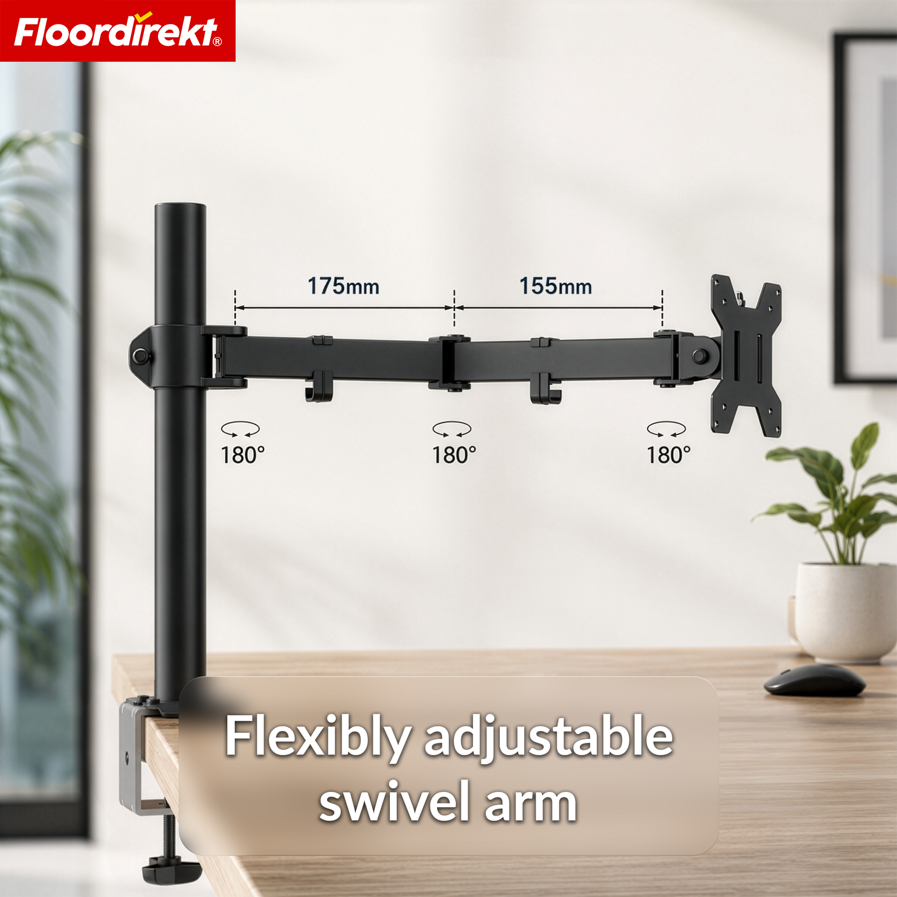 Monitorarm | Flexibel verstelbare monitorhouder met tafelklem voor 1 of 2 monitoren