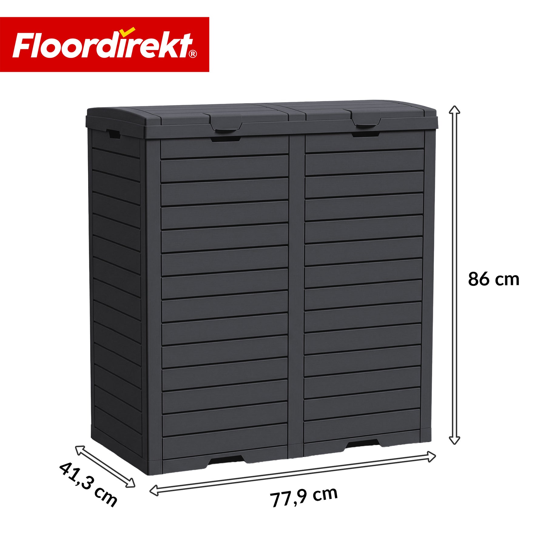 Outdoor vuilnisbak in houtlook | Weerbestendige afvalbak voor tuin & terras | 118L / 230L