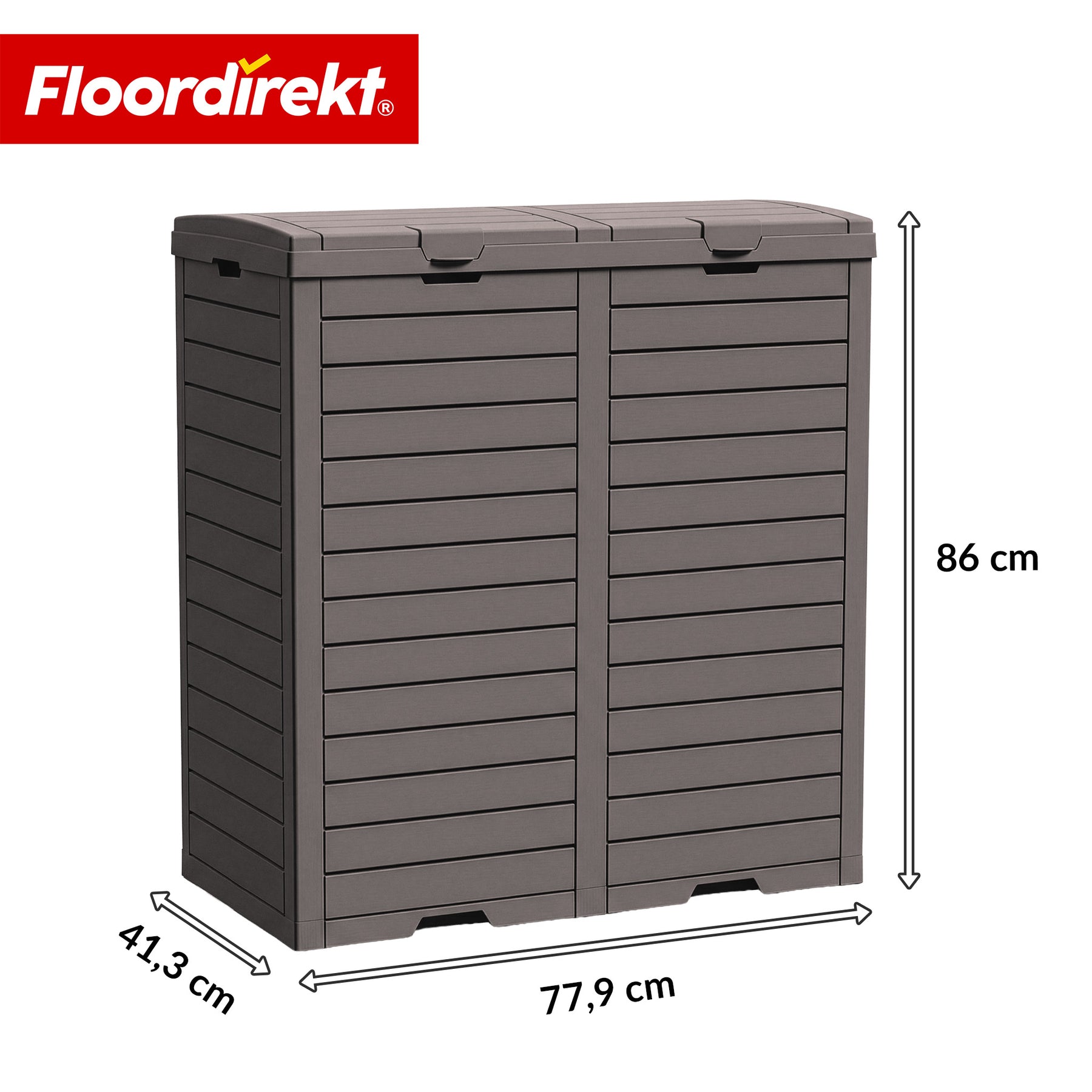 Outdoor vuilnisbak in houtlook | Weerbestendige afvalbak voor tuin & terras | 118L / 230L