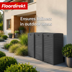 Outdoor vuilnisbak in houtlook | Weerbestendige afvalbak voor tuin & terras | 118L / 230L