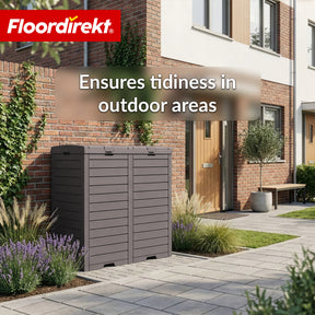 Outdoor vuilnisbak in houtlook | Weerbestendige afvalbak voor tuin & terras | 118L / 230L