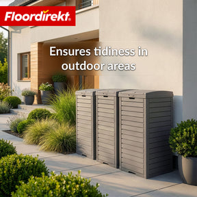 Outdoor vuilnisbak in houtlook | Weerbestendige afvalbak voor tuin & terras | 118L / 230L