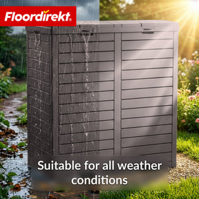 Outdoor vuilnisbak in houtlook | Weerbestendige afvalbak voor tuin & terras | 118L / 230L