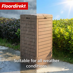 Outdoor vuilnisbak in houtlook | Weerbestendige afvalbak voor tuin & terras | 118L / 230L